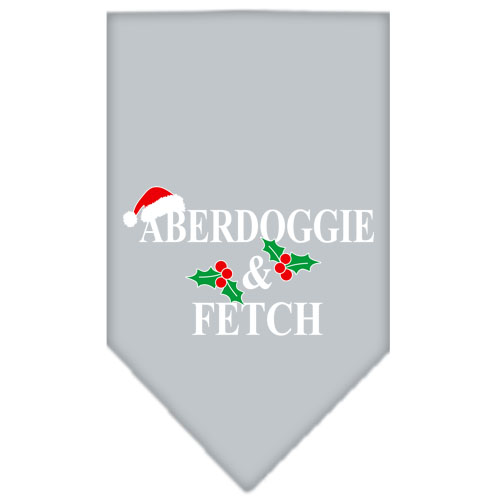 Aberdoggie Christmas Screen Print Bandana Grey Large